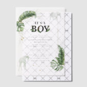 Safari Oerwoud Olifant Giraffe Boy Baby shower Vellum Uitnodigingen (Offset (Uitnodiging))