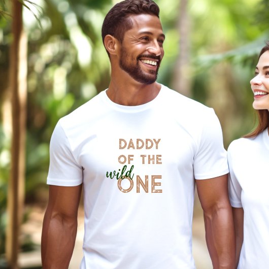 Safari Oerwoud Pap Moeder Wild Een 1e Verjaardag T-shirt