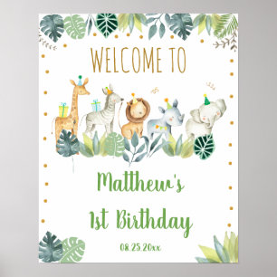 Safari Oerwoud Party Animals Birthday Welkom Poster