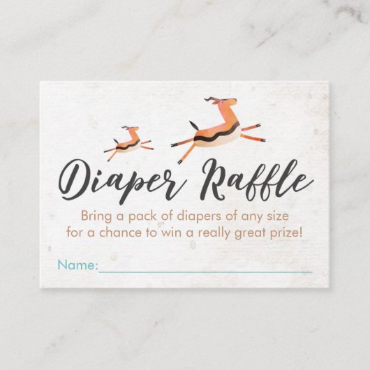 Safari & Oerwoud Thema Luier Raffle Behuizing Kaar Informatiekaartje (Voorkant)