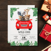 Safari Oerwoud Wild One Leuke Dieren 1e Verjaardag Kaart