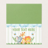 Safari Oerwoud Zoo Animal Table Tent Place Cards Kaart (Buitenkant ongevouwen)