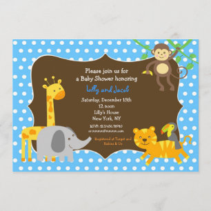 Safari Oerwoud Zoo Animals Baby shower Kaart