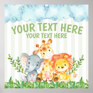 Safari Oerwoud Zoo Animals Poster