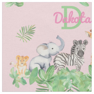 Safari Oerwouden Greenery Monogram Baby Stof