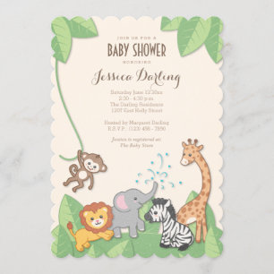 Safari Oerwouden Modern Baby shower Kaart