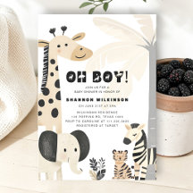 Safari Oh Boy Baby Shower Invitation