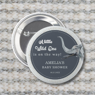 Safari Olifant Baby Shower Feest Knop Ronde Button 5,7 Cm