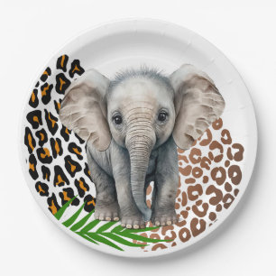 Safari Olifant Verjaardag Wild Een Twee Wild Party Papieren Bordje