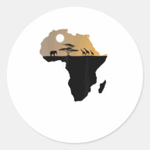 safari op het afrikaanse continent ronde sticker