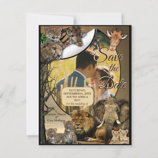 Safari Outdoor Save the Date Aankondiging (Voorkant)
