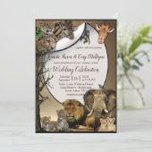 Safari Outdoor Wedding Kaart (Staand voorkant)