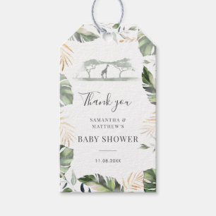 Safari Palm laat paren Baby shower gunst Cadeaulabel