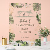 Safari Palm laat Script Baby shower welkom Acryl Bord (Huwelijk)