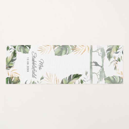 Safari Palm Leaves Pas getrouwd Botanical Script M Yogamat (Voorkant (horizontaal))