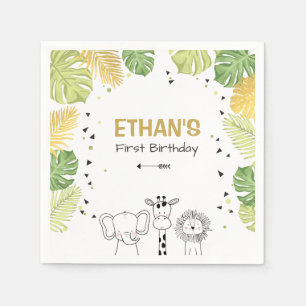 Safari Paper Napkins Zoo Wild Oerwoud Animals Boy Servet