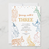 Safari Party 3rd Animals Birthday Invitation (Devant)