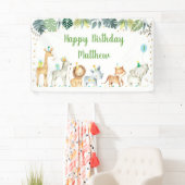 Safari Party Animal Oerwoud Birthday Spandoek (Insitu)