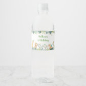 Safari Party Animal Oerwoud Birthday Waterfles Etiket (Voorkant)