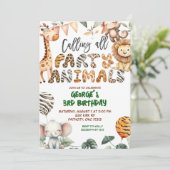 Safari Party Animals birthday invitation (Debout devant)
