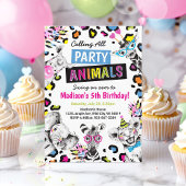 Safari Party Animals Birthday Leopard Print Kaart