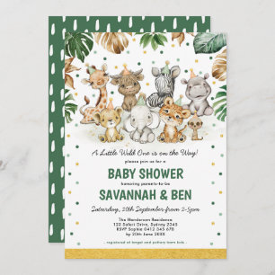 Safari Party Animals Tropical Oerwoud Baby shower Kaart