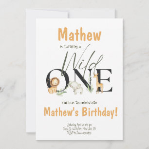 Safari Party Animals Wilde één dag uitnodiging