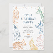 Safari Party Animaux Anniversaire Invitation (Devant)