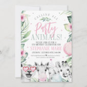Safari Party Animaux Anniversaire Invitation pour  (Devant)