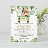 Safari Party Animaux Baby shower Invitation (Debout devant)