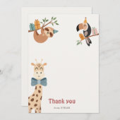Safari Party Dieren Dank u kaart (Voorkant / Achterkant)
