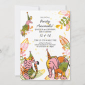 Safari Party Dieren Hand getrokken Kind Joint Verj Kaart (Voorkant)