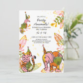 Safari Party Dieren Hand getrokken Kind Joint Verj Kaart (Staand voorkant)