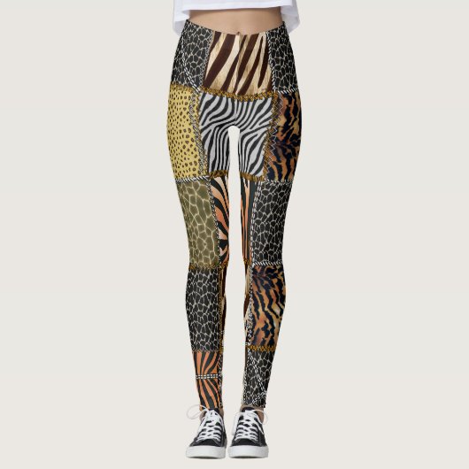 Safari patchwork-Leggings Leggings (Voorkant)