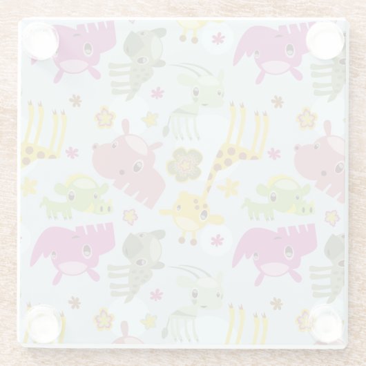 safari-patroon glazen onderzetter (Achterkant)