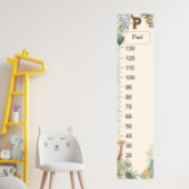 Safari Personalized Name Monogram P Growth Chart Poster