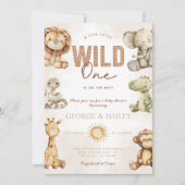 Safari Plush Baby shower Uitnodiging (Voorkant)