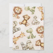 Safari Plush Baby shower Uitnodiging (Achterkant)