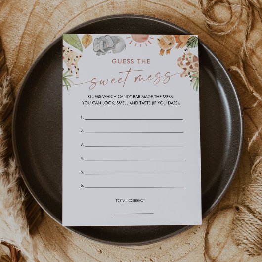 SAFARI Raad de Sweet Mess Game Kaart