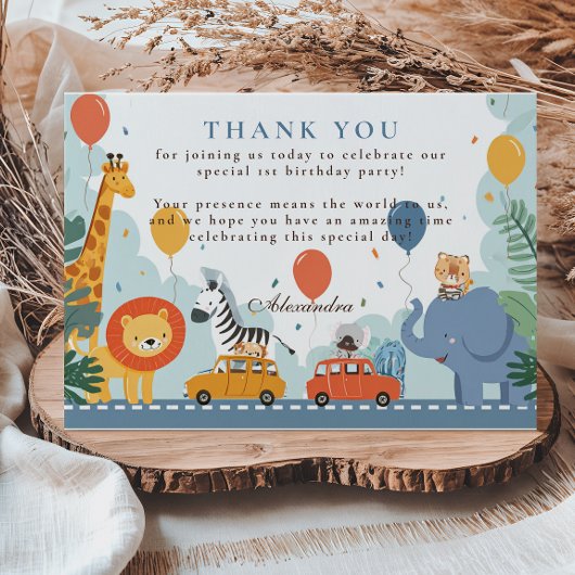 Safari Race Auto 2e verjaardag Bedankkaart