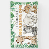 Safari Roaring One 1er Anniversaire Bannière (Vertical)