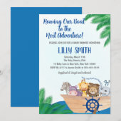 Safari Row Your Boat Baby shower Invitation (Devant / Derrière)
