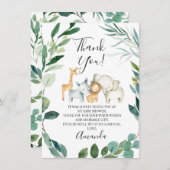 Safari sauvage Animaux Carte de remerciements de c (Devant / Derrière)