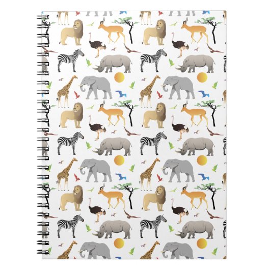 Safari Savanna Multiple Animals Notitieboek (Voorkant)