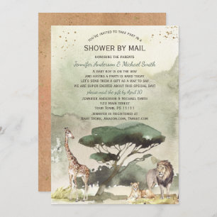 Safari Savanna Sahara Dieren Baby shower per post Kaart
