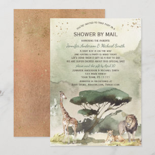 Safari Savanne Sahara Dieren Baby Shower per Post Kaart