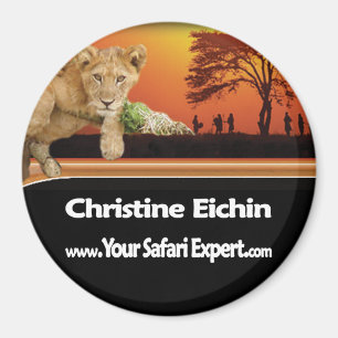 Safari Scene Round Magnet Magneet