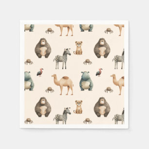 Safari Schattige Dieren Baby Shower Servet
