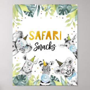 Safari Snack Safari Party Animals Birthday Sign Poster