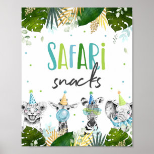 Safari Snacks Safari Party Animals Birthday Sign Poster